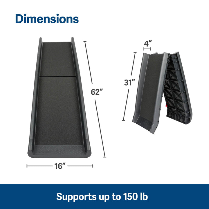 Happy Ride Folding Pet Ramp, Portable Lightweight Dog Ramp for Cars, Trucks & SUVs