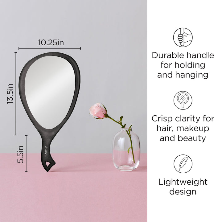 Teardrop Mirror, Black, 10 Ounce