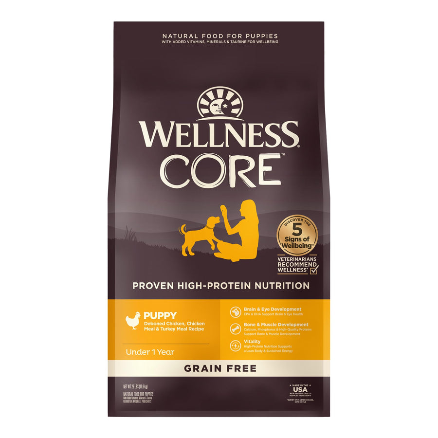 CORE Puppy Dry Dog Food, Grain-Free, High Protein, Natural, Chicken & Turkey Recipe, (26-Pound Bag)