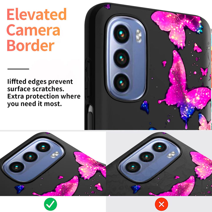 Case for Moto G Stylus 2022 4G, Full Body Flexible Soft TPU Shock-Absorption Protective Motorola G Stylus 2022 Stylish Galaxy Butterfly Case for Women Girls Men