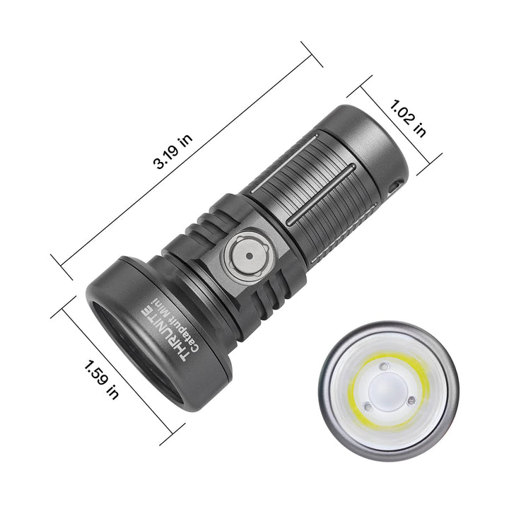LED Flashlight Rechargeable, Catapult Mini 598 Meters Long Throw, High 680 Lumens Searchlight for Law Enforcement, Search and Rescue, Emergency Signaling, and Land Management - Metal Grey CW