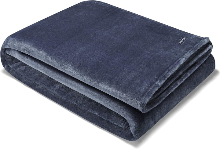 - King Blanket, Super Soft Plush Fleece, Warm & Cozy Bedding (Solid Navy, King)