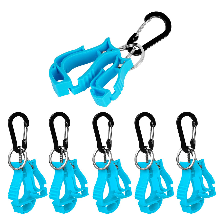 6 Pieces Blue Glove Clips for Work, Helmet, Tool, Mask, Towel, Glove and Duty Storage