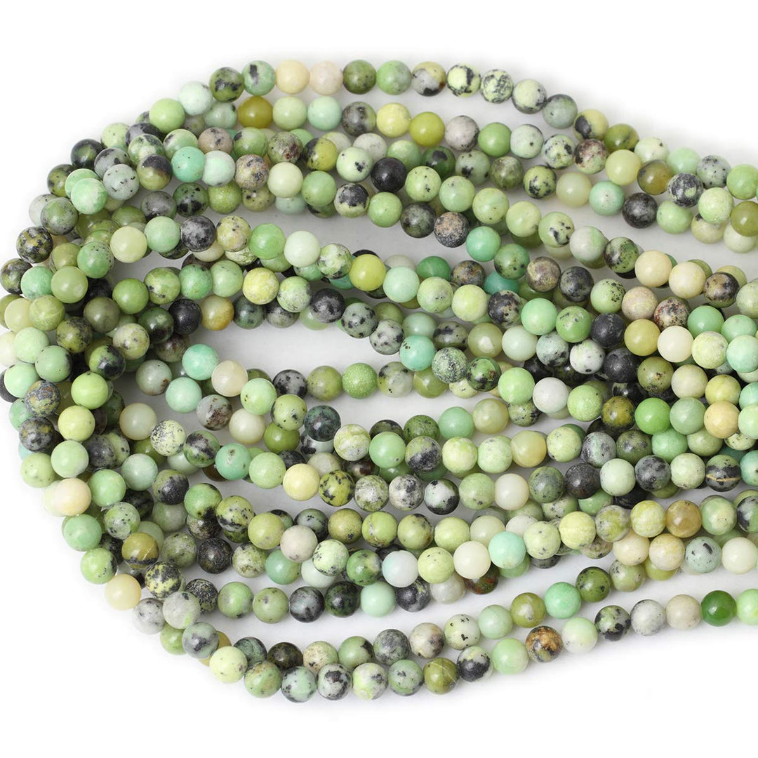 60PCS 6mm Natural Australian Jade Gemstone Round Loose Beads for Jewelry Making DIY Handmade Materials 1 Strand 15