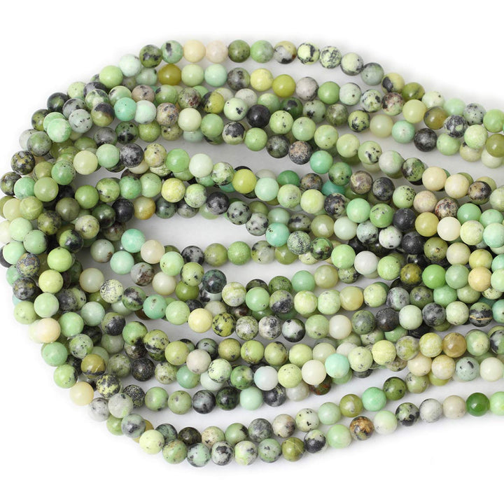 60PCS 6mm Natural Australian Jade Gemstone Round Loose Beads for Jewelry Making DIY Handmade Materials 1 Strand 15