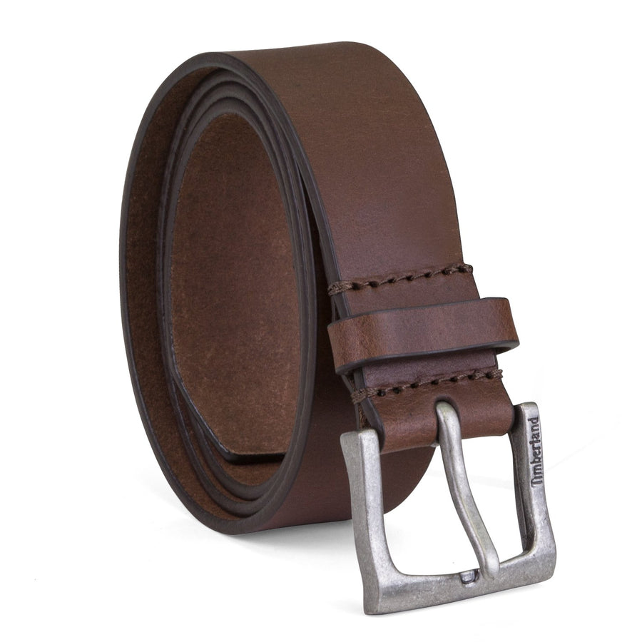 mens Classic Leather Jean Belt 1.4 Inches Wide, Brown, 36