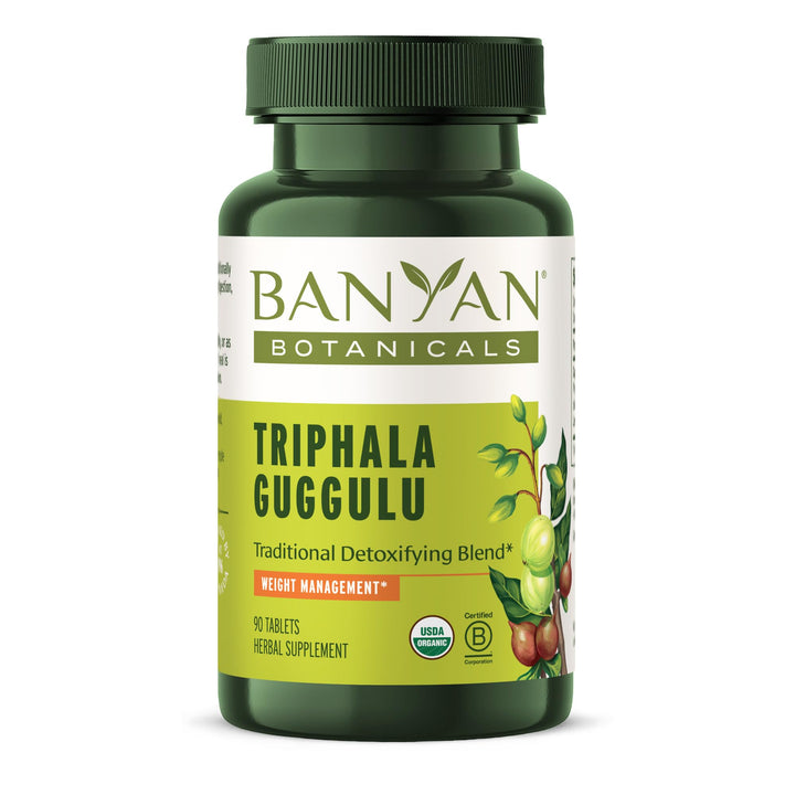 Triphala Guggulu – Organic Triphala Supplement with Guggulu Resin – Herbal Detox Supplement for Supporting Healthy Digestion* – 90 Tablets – Non-GMO Sustainably Sourced Vegan