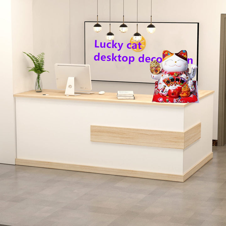7 Inches Lucky Fortune Cat- Feng Shui Lucky Cat, (Ceramic Swing arm Lucky cat) Suitable for Shop, Restaurant, Living Room and Home Decoration