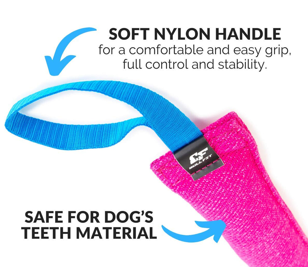 K9 Dog Bite Tug Toy with 2 Strong Handles - Made of Durable & Tear-Resistant French Linen - Perfect for Tug of War, Fetch & Puppy Training - Ideal for Medium to Large Breeds