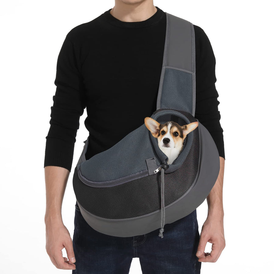Pet Dog Sling Carrier, Upgrade Dog Carrier Bag,Adjustable Puppy Carrier for Small Dogs(Large, Black)