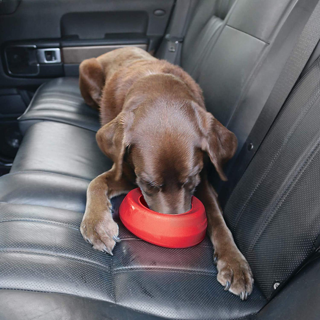 Splash Free Wander Water Bowl, No Spill Dog Travel Bowl, Portable No Mess Water Bowl for Dogs, Splash Less Pet Bowl for Car Travel, Dog Travel Accessories, 24 oz, Chili Red