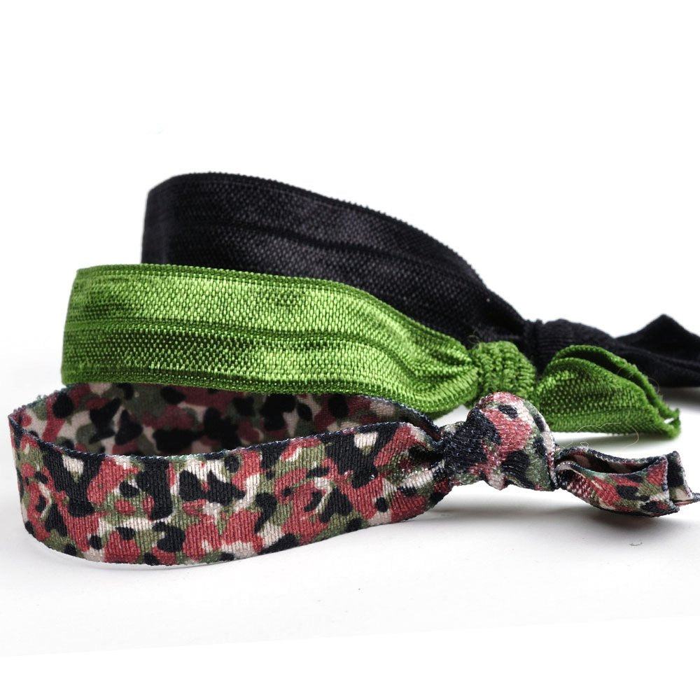 Goody WoMens Ouchless Ribbon Elastics, Camo, 3 Count