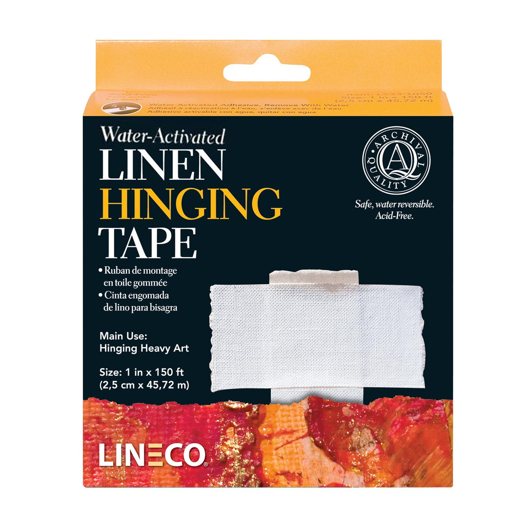 Water-Activated Linen Tape, Acid-Free Neutral pH Self Adhesive Tape for Hinging Artworks, Photos, Poster and Mats, 1 in. x 50 yd. roll