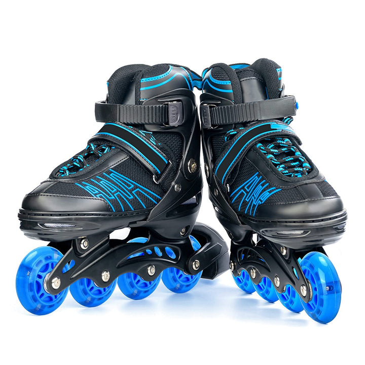 8 Pack 70mm 82A Light Up Inline Skate Wheels, LED Roller Skate Wheels, LED Flash Flashing Replacement Wheel with ABEC-7 Bearings for Kids & Teens - Blue