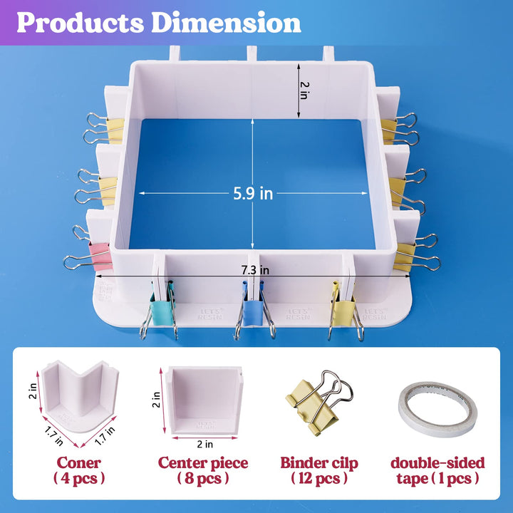 LET'S RESIN Adjustable Mold Housing for Silicone Molds Making, Silicone Mold for Resin Mold Making Silicone Rubber, Plastic Housing Frame for DIY Resin Molds, Candle Molds, Soap Molds Making