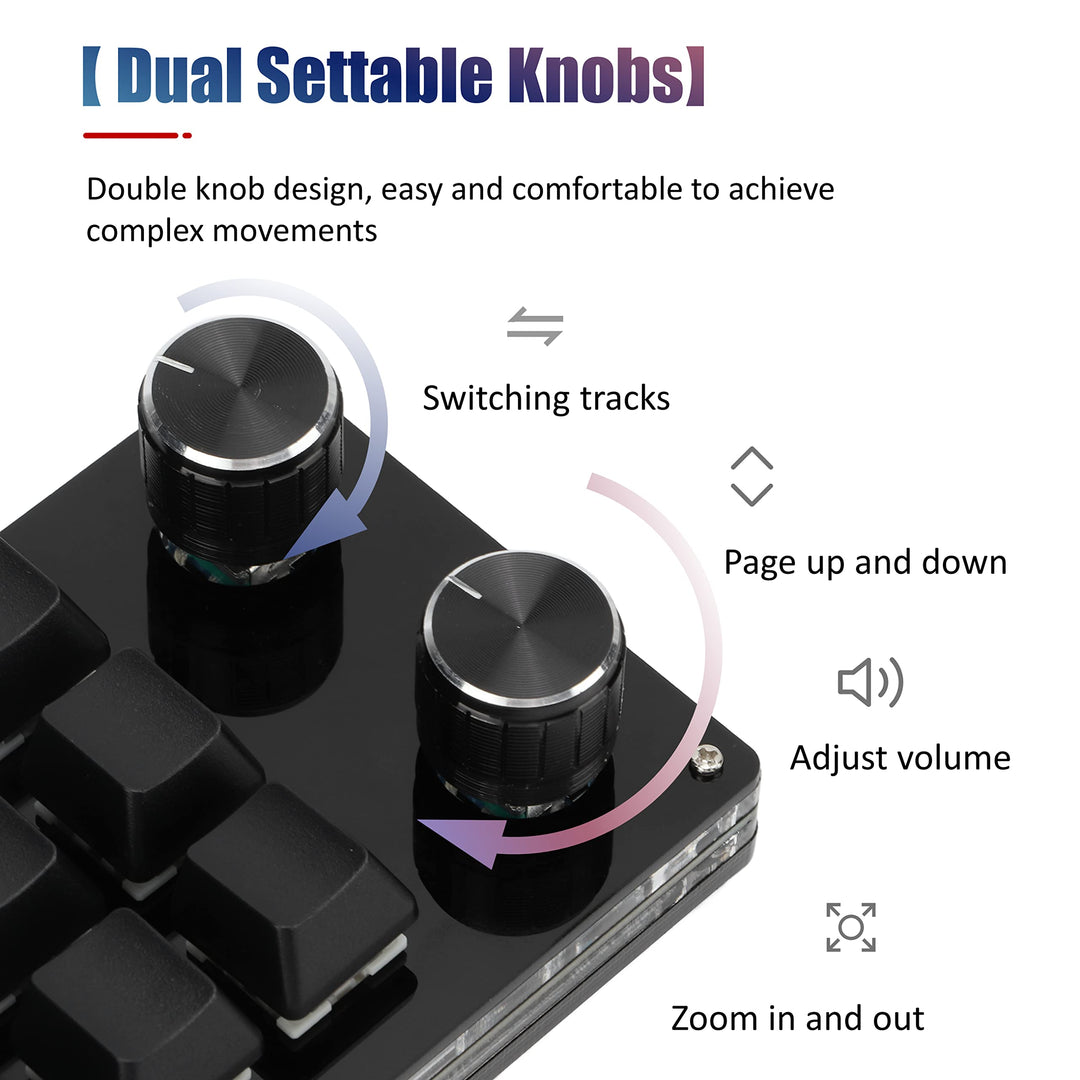 12 Keys Programmable Keyboard,Multifunctional USB Mechanical Gaming Keyboard,One-Hand Macro Mechanical Keyboard with Memory Function,for Editing,Gaming,Industry,Office,Speculate in Stocks
