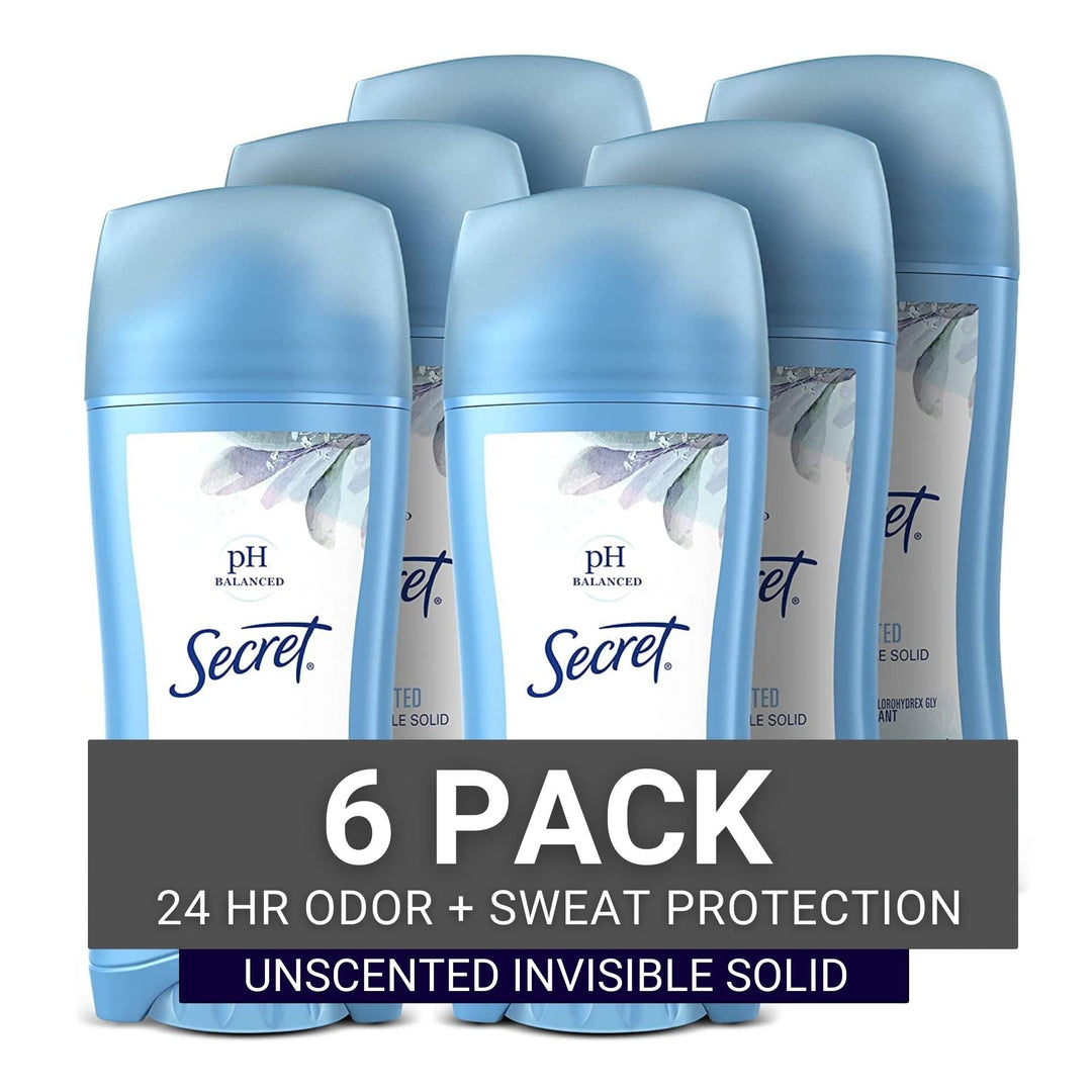 Antiperspirant and Deodorant Women, Original Unscented Invisible Solid, pH Balanced, 2.6 Oz (Pack of 6)