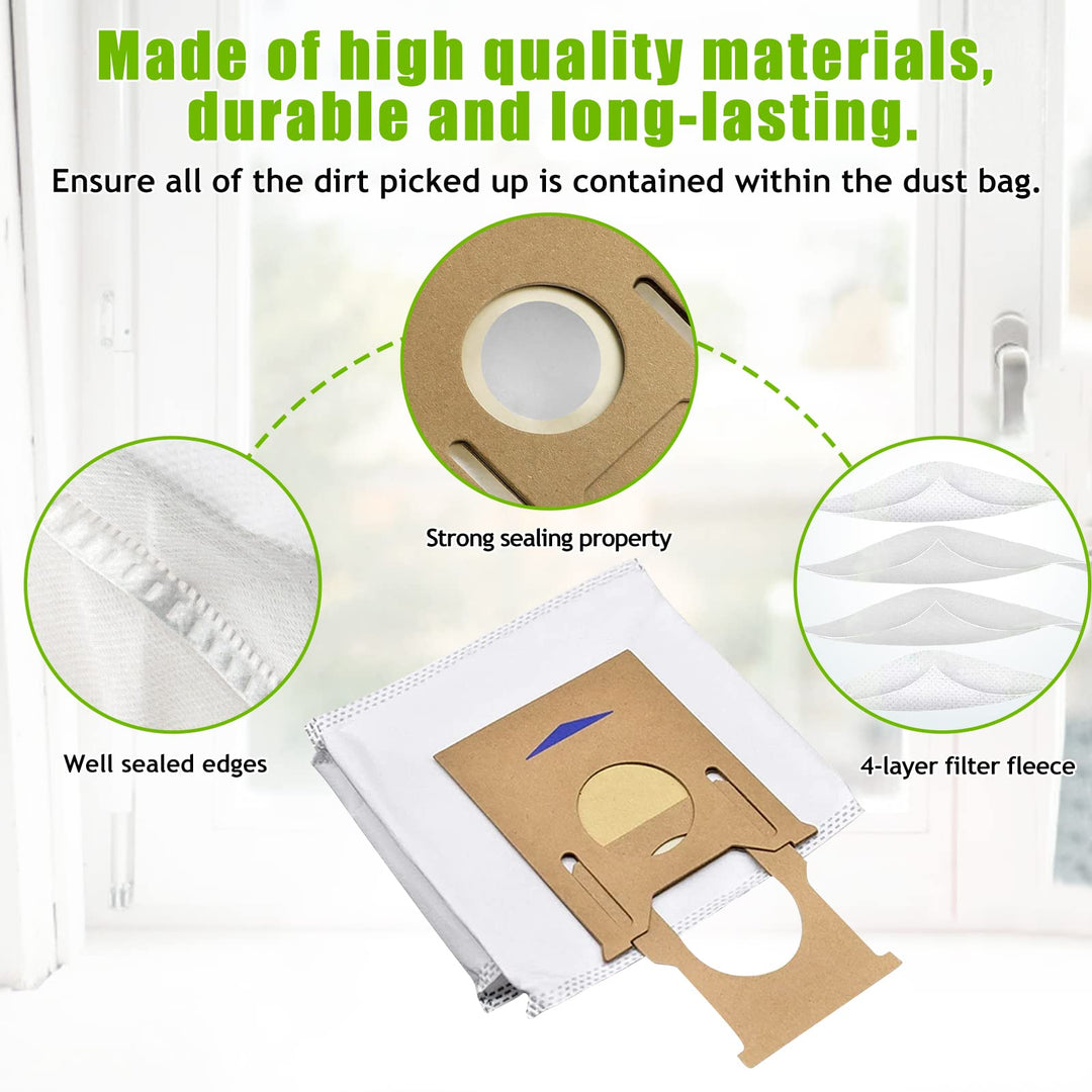 5 Pack Dust Bags For ECOVACS Deebot Ozmo T8, T8 Aivi, T8+ T8 AIVI+, T8MAX, N8 Pro Plus/N8 Pro, N8+ Plus, N8 Pro+, T9 AIVI T9 PRO T9 MAX DX93, DDX96, For Yeedi K781+ Vacuum Cleaner Parts