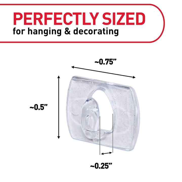 Indoor Mini Light Clips, Damage Free Hanging Christmas Light Clips, Mini Wall Clips for Hanging Indoor Christmas Decorations, Lights and Cables, 45 Clear Clips and 54 Strips