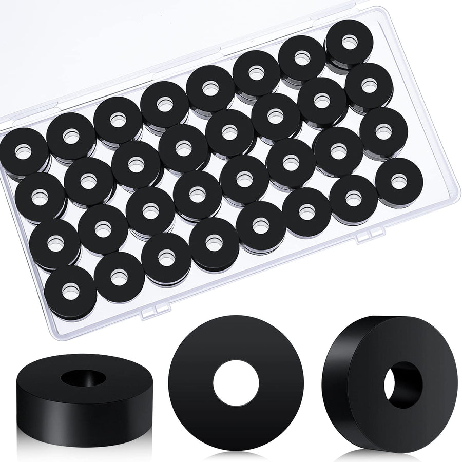 Thick Rubber Washers 3/4 Inch OD x 1/4 Inch ID x 1/4 Inch Thickness Rubber Bushing Black Rubber Spacer Bushing Washers Flat Washers (50 Pack)
