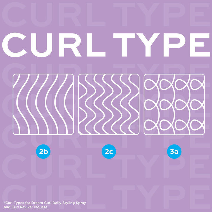 Anti Frizz, Frizz Ease Dream Curls Daily Styling Spray for Curly Hair, Revitalizes Natural Curls, 2-6.7 Oz