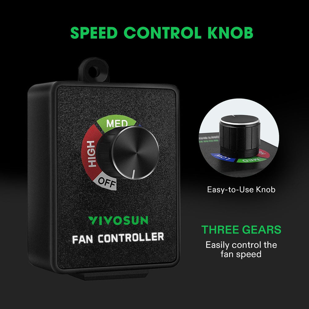 Variable Speed Controller Cordless Vent Blower Speed Adjuster for Inline Duct Exhaust Fan