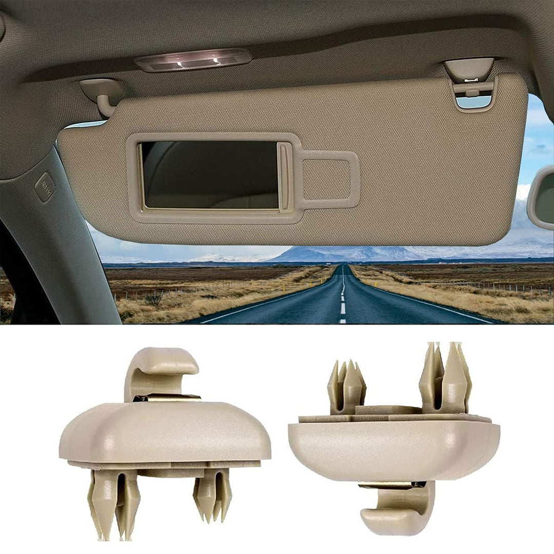 2-Pack Beige Interior Sun Visor Hook Clip Base Makeup Mirror Fixing Bracket Compatible with A1 A3 A4 A5 Q3 Q5 OEM(8E0 857 562, 8U0 857 562A)