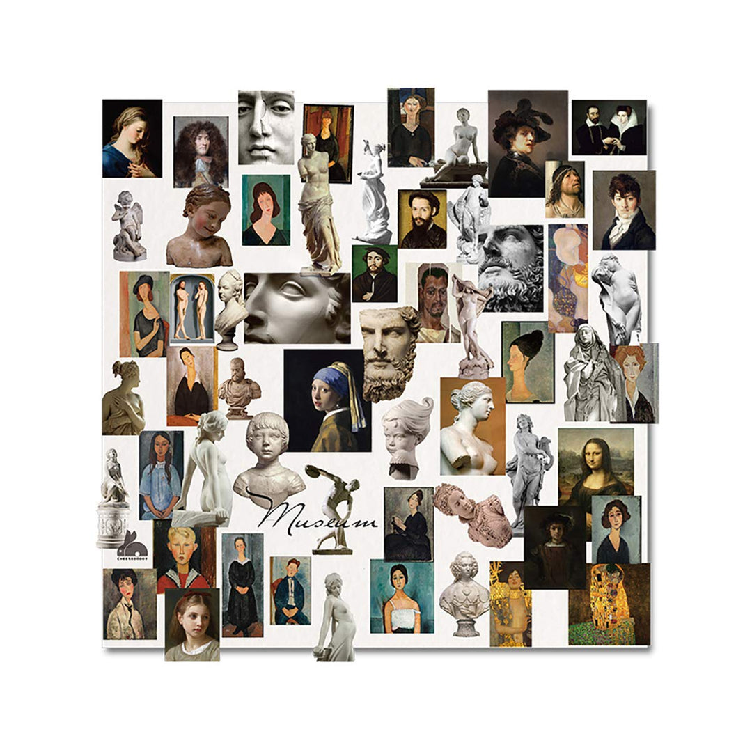 60PCS DIY Decoration Transparent Sulfuric Paper Museum Stickers for Scrapbook Decoration Junk Journaling