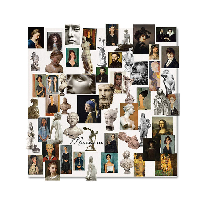 60PCS DIY Decoration Transparent Sulfuric Paper Museum Stickers for Scrapbook Decoration Junk Journaling