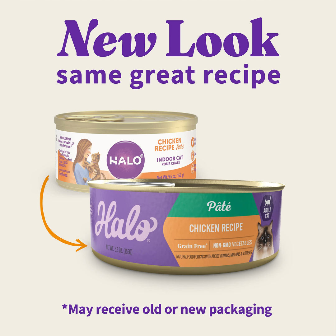 Wet Cat Food Whole Chicken Recipe, Grain Free Wet Cat Pate, Canned Cat Food for Extra Hydration, 5.5 Oz Can (Pack of 12)