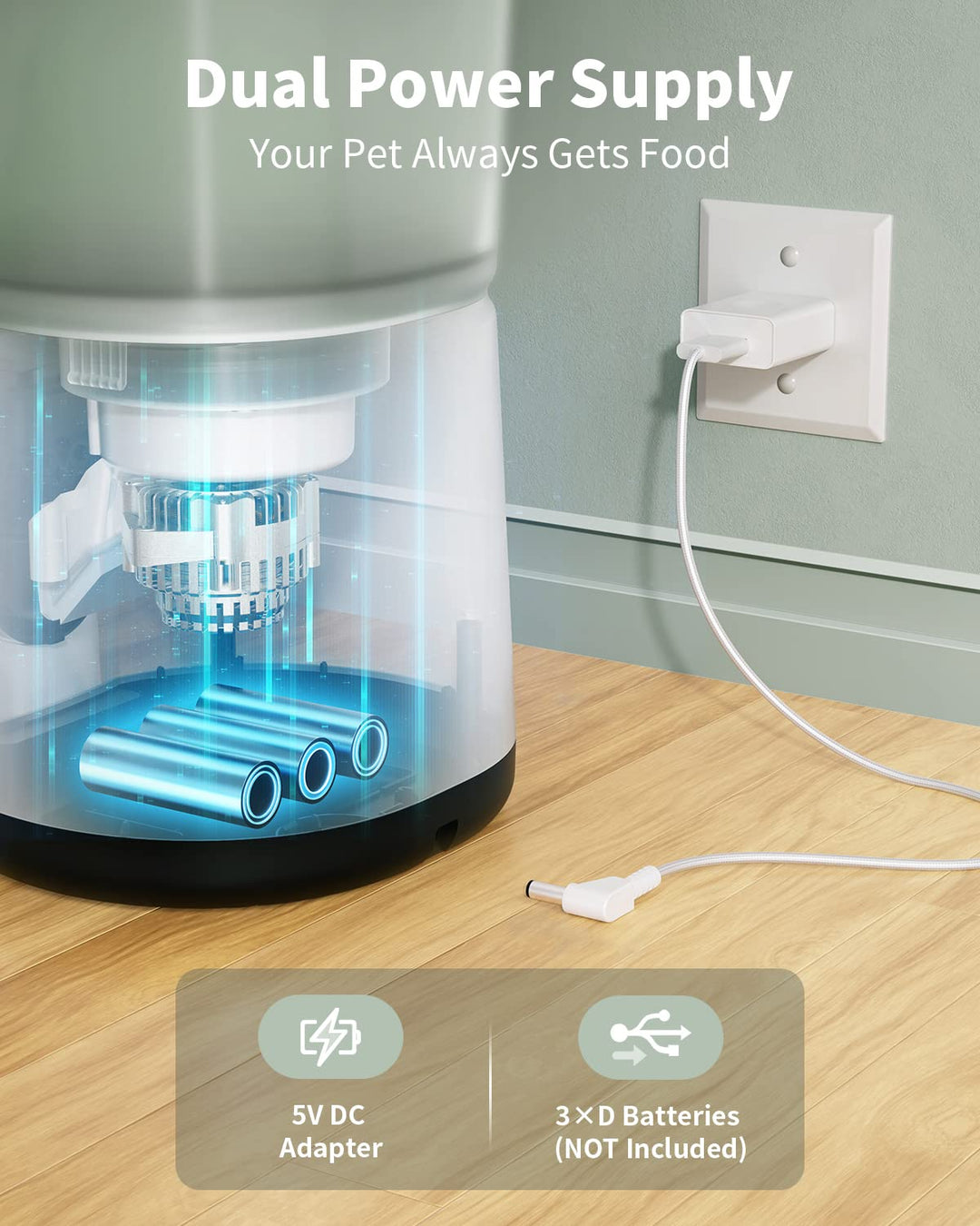 Automatic Cat Feeder, 4L Auto Cat Food Dispenser with Programmable Timer Feeder and Portion Control Automatic Pet Food Feeder for Small & Medium Cats Dogs with Desiccant Bag & Voice Recorder