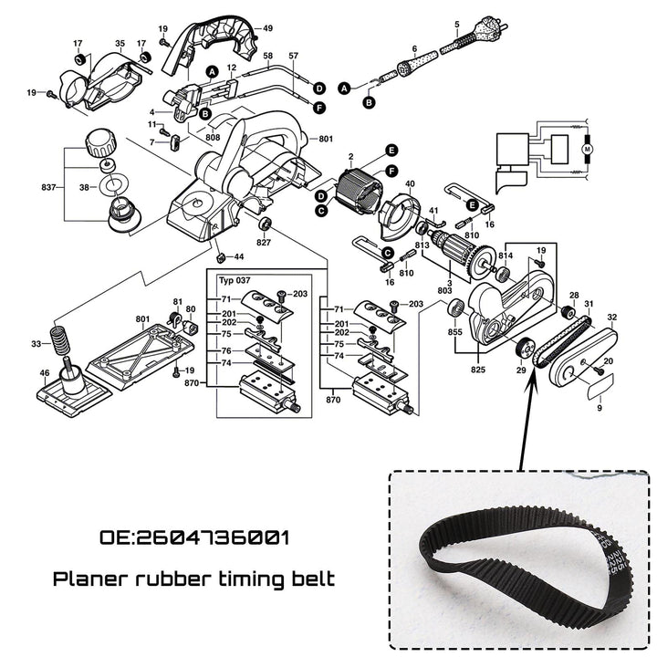 Planer Toothed Drive Belts HTD 3M-225 12mm Synchronous Belt Black Rubber Closed Loop Timing Pulley Belt 2604736001 2Pcs