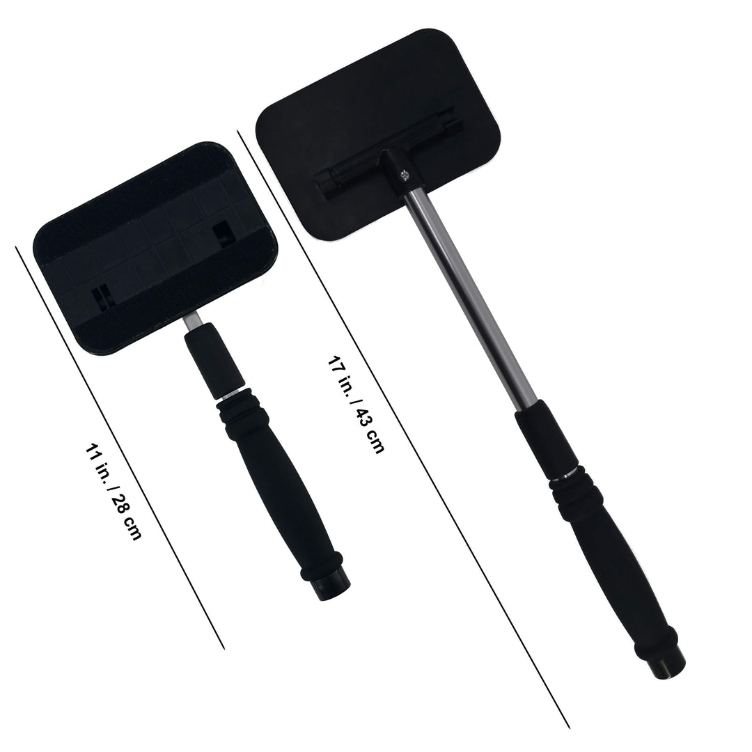 Pivoting Windshield Glass Cleaning Tool Extendable Aluminum Handle w/3 Premium Microfiber Covers