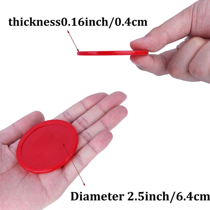 Air Hockey Pushers and Air Hockey Pucks Air Hockey Paddles, Goal Handles Paddles Replacement Accessories for Game Tables(4 Pushers, 8 Red Pucks and 8 Green Pads)