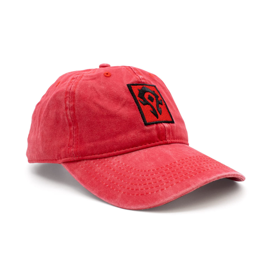 World of Warcraft Horde Knit Patch Dad Hat Red