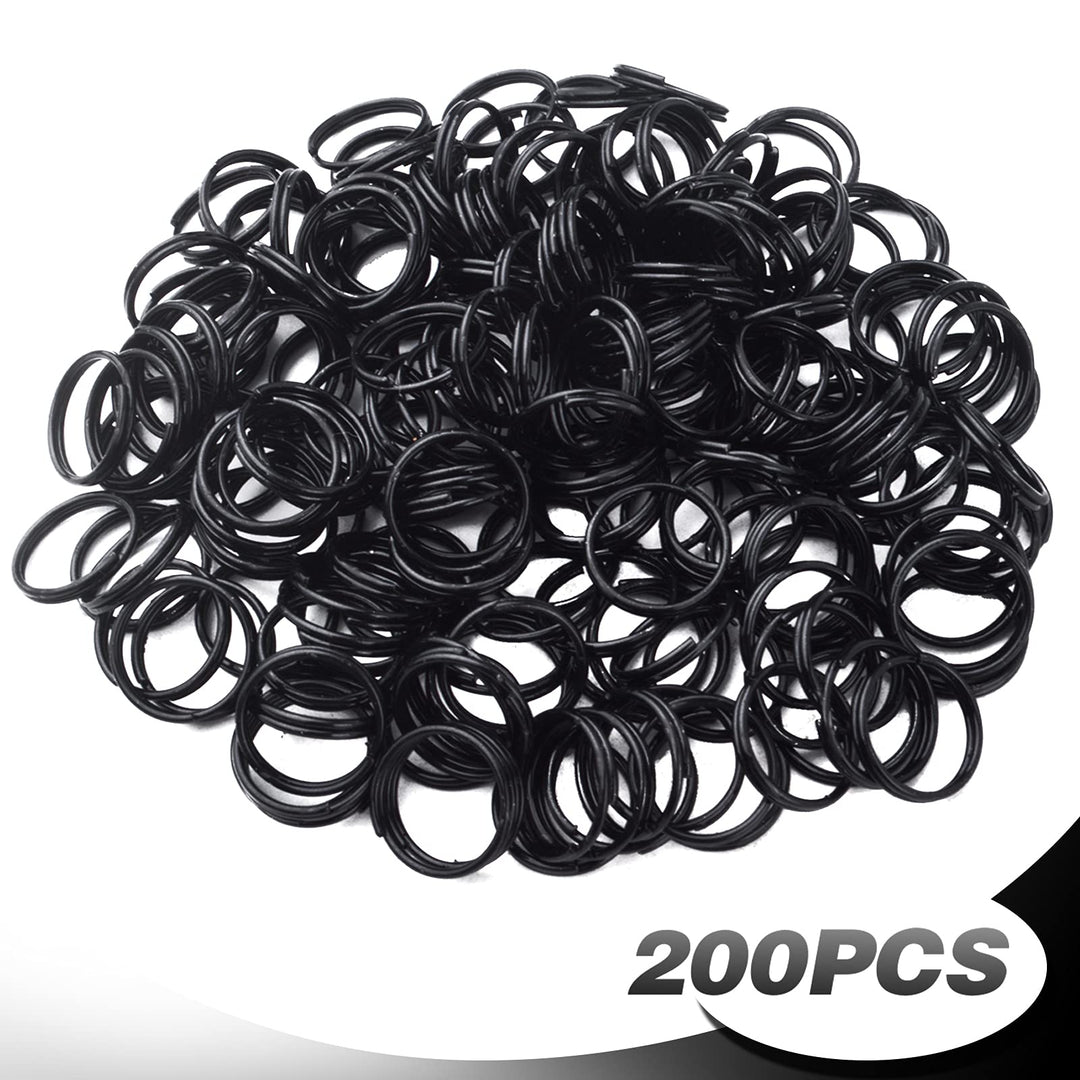 200pcs 10 mm Split Rings Alloy Double Loop Jump Rings Keychain Ring Connectors for DIY Arts Crafts Organization Home Car Office Keys Attachment, Black
