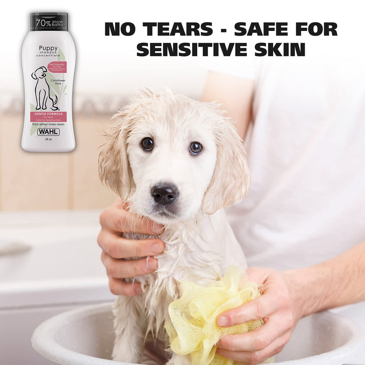 USA Gentle Puppy Shampoo for Pets – Cornflower & Aloe for Grooming Dirty Dogs - 24 Oz - Model 820002A