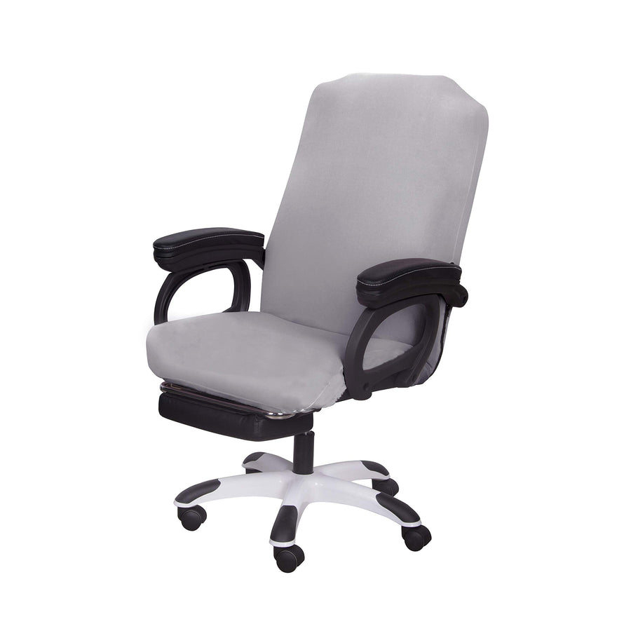 Office Chair Cover- Medium, Silver Grey- Removable Computer Chair Cover for Office Chair with Zipper for Universal Rotating Chair Desk Chair Cover Chair Seat Washable Protector for Pets