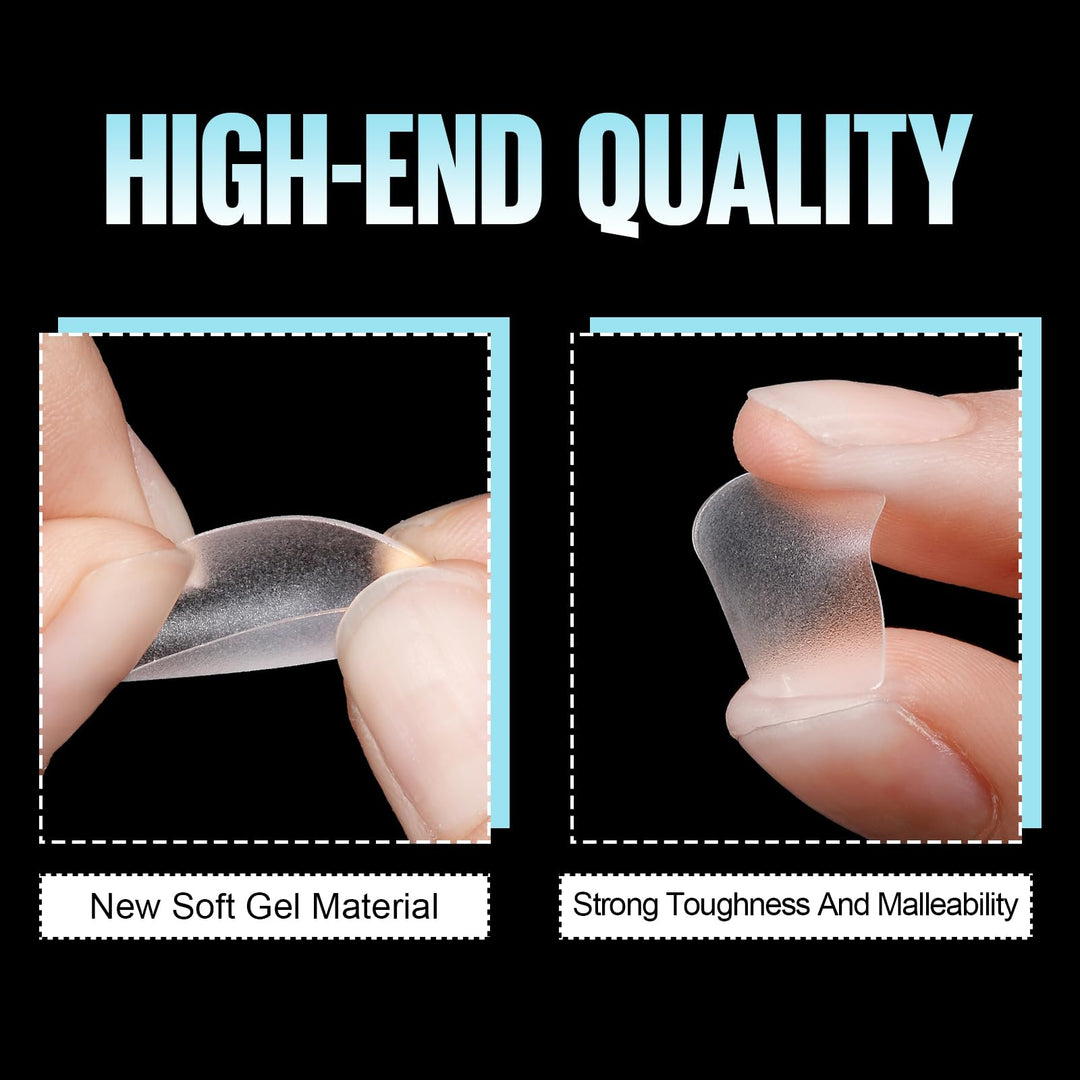 Short Nail Tips, 15 Sizes Full Matte Soft Gel Nail Tips, 360PCS Pre-shaped Coffin Nail Tips, No Filed, Full Cover False Gel Nail Tips for Nail Extensions