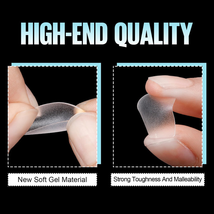 Short Nail Tips, 15 Sizes Full Matte Soft Gel Nail Tips, 360PCS Pre-shaped Coffin Nail Tips, No Filed, Full Cover False Gel Nail Tips for Nail Extensions