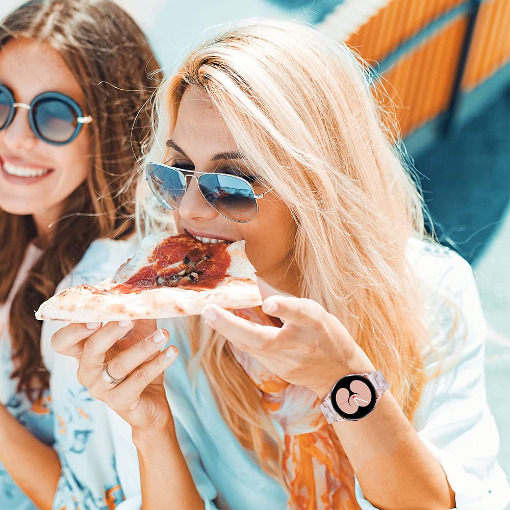 Resin Bands Compatible with Samsung Galaxy Watch 6 5 4 Band 40mm/44mm, Watch 5 Pro 45mm, Galaxy Active 2, 20mm Band for Galaxy Watch 4 Classic 42mm 46mm, Watch 6 Classic 43mm/47mm Women