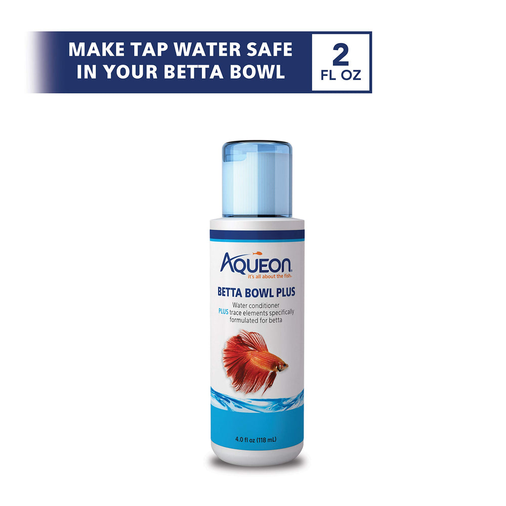 Aquarium Fish Tank Betta Bowl Plus Water Conditioner, 4 Ounce