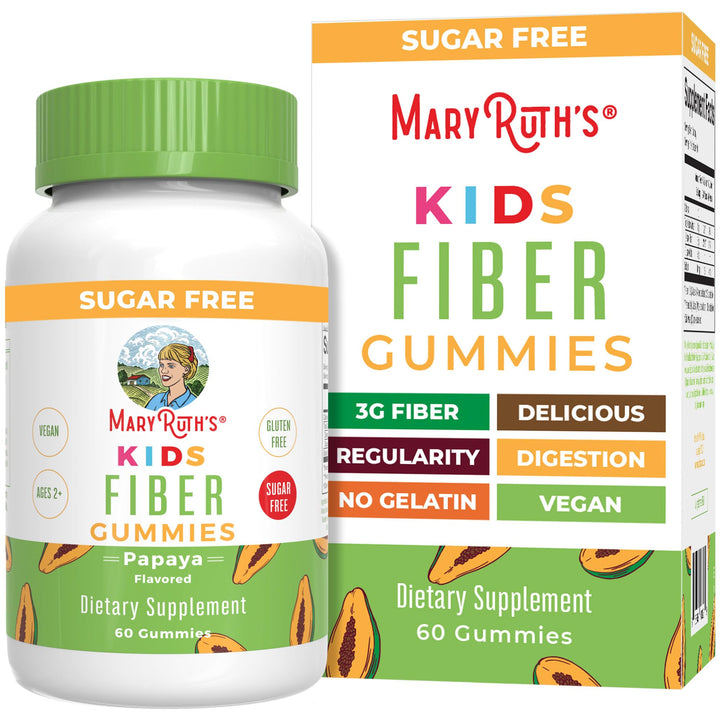 MaryRuth's Fiber Gummies for Kids | 2 Month Supply | Sugar Free | Soluble Fiber Supplement | Gut Health & Digestion Support | 3g Fiber per Gummy | Vegan | 60 Count