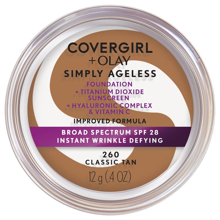 & OLAY Simply Ageless Instant Wrinkle Defying Foundation Classic Tan, 0.4 oz (packaging may vary)