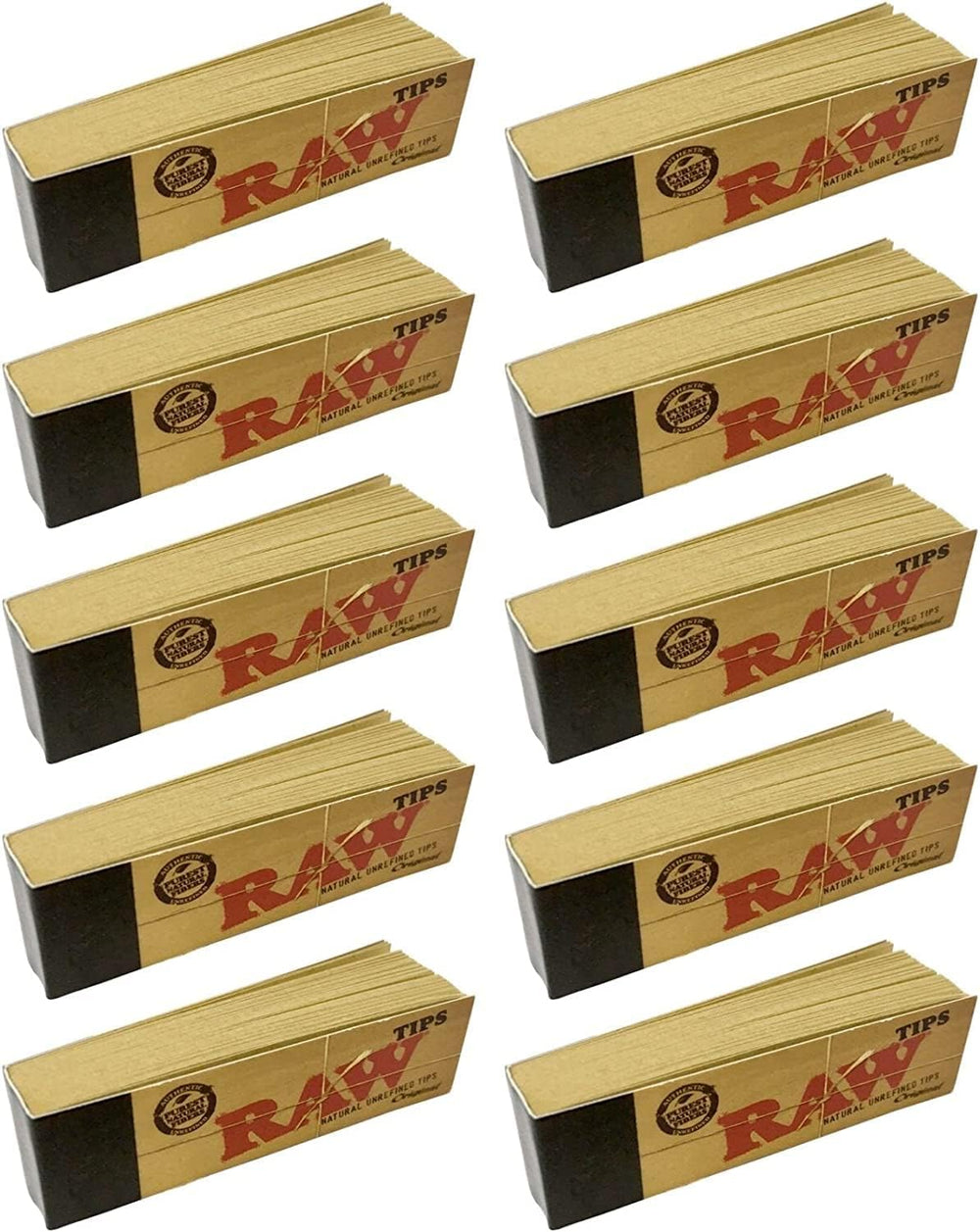 1 , (Booklets) : 500 Raw Rolling Papers Filter Tips (10 Booklets Of 50) Standard Size Vegan