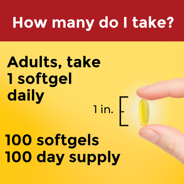 Flaxseed Oil 1000 mg, Fish Free Omega 3 Supplement, Dietary Supplement for Heart Health Support, 100 Softgels, 100 Day Supply