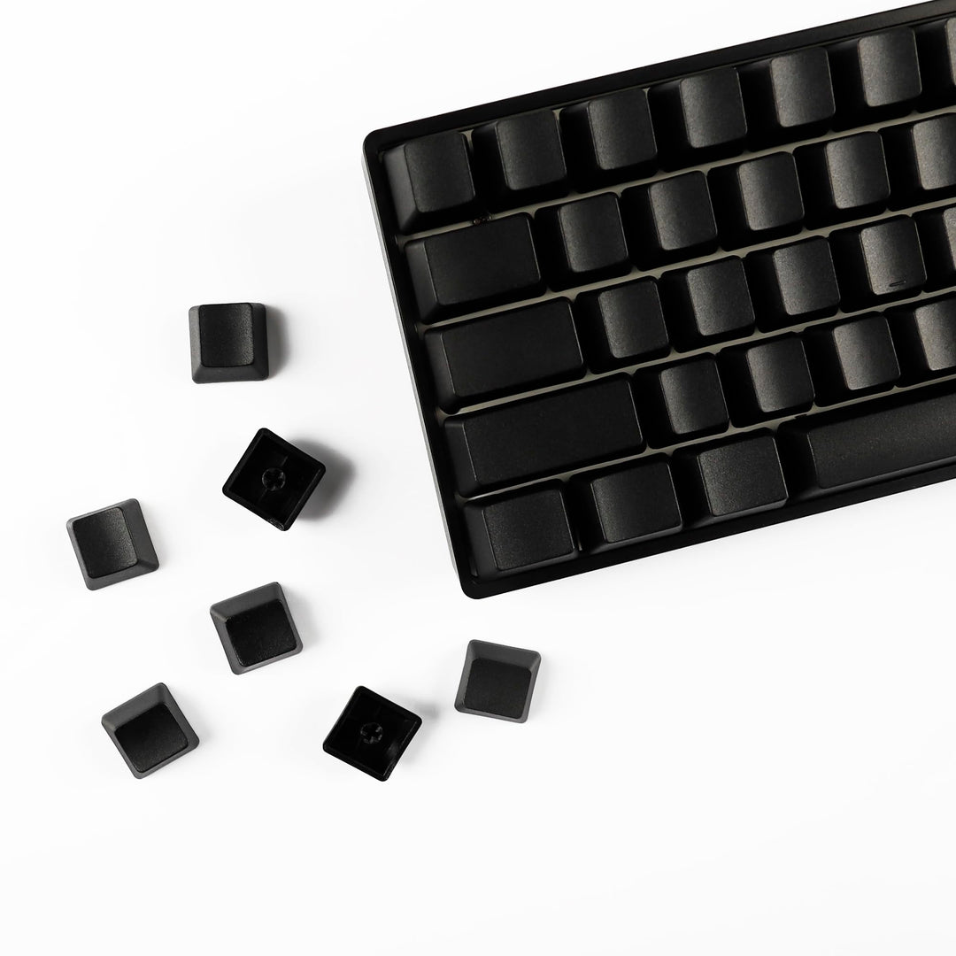 Blank Thick PBT OEM Profile 61 ANSI Keycaps for MX Switches Mechanical Keyboard (Black)(Only Keycap)