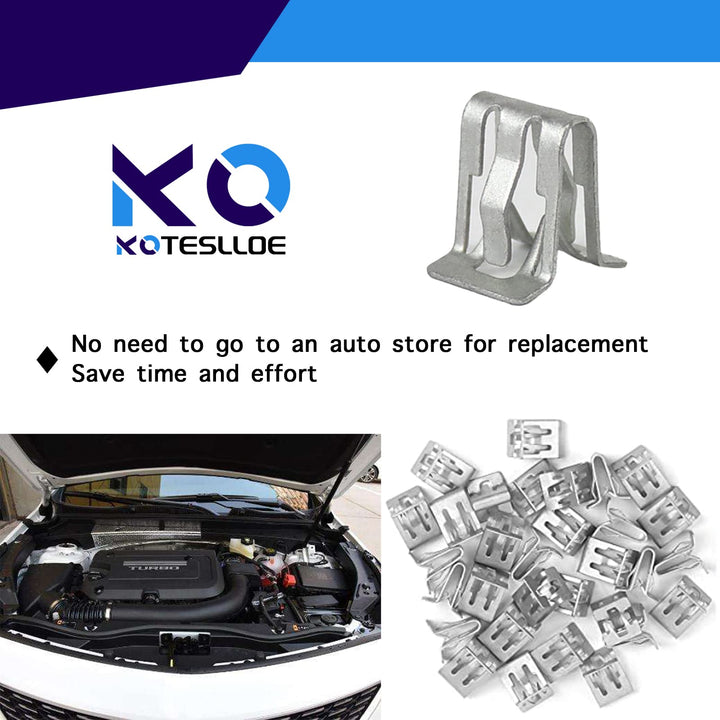 30-Pack Metal Grill Clips for 1994-2017 GM Cars & Trucks Dash Retainer Clips, 1/2 X 5/8 Metal Grill Clips, Garnish Interior Trim Bezel & Scuff Plate Clips for GM - OEM#15748479