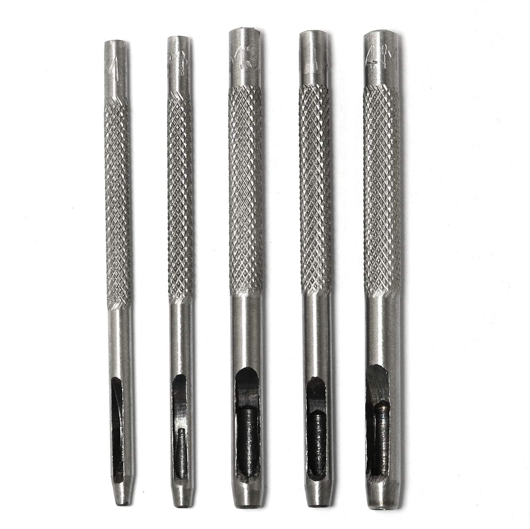 5IN1 Hollow Hole Punch Set Round Leather Hole Tool 5 Sizes (1.5mm, 2.0mm, 3.0mm, 3.5mm, 4.0mm)