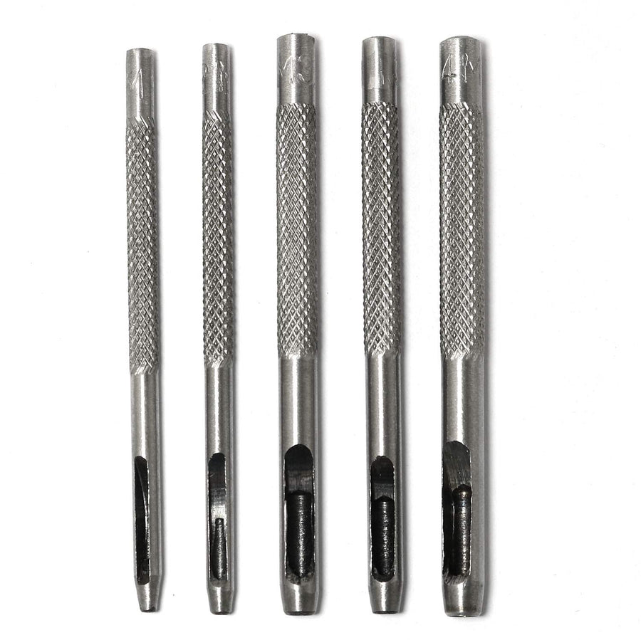5IN1 Hollow Hole Punch Set Round Leather Hole Tool 5 Sizes (1.5mm, 2.0mm, 3.0mm, 3.5mm, 4.0mm)